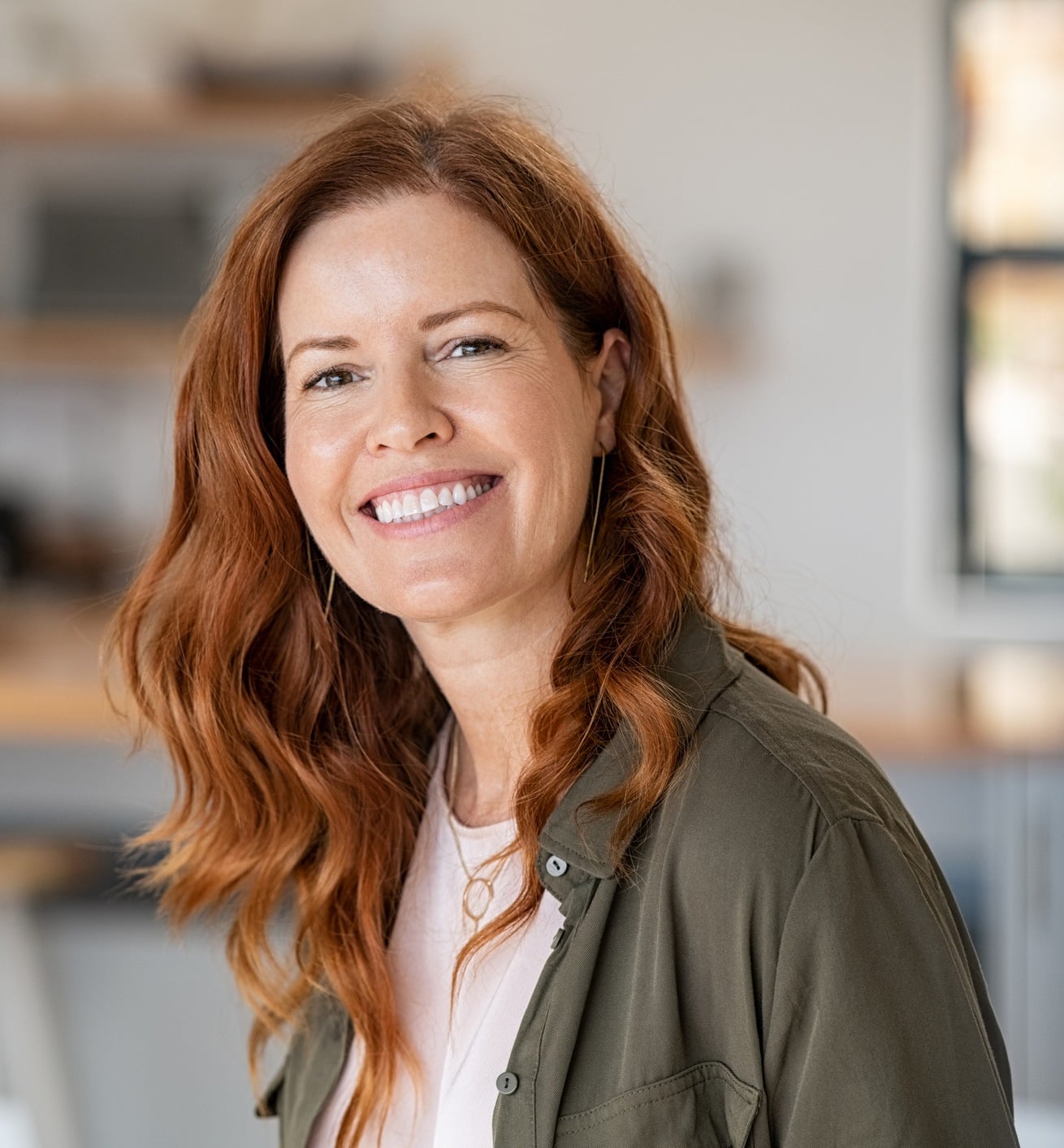 Mature beautiful woman with red hair